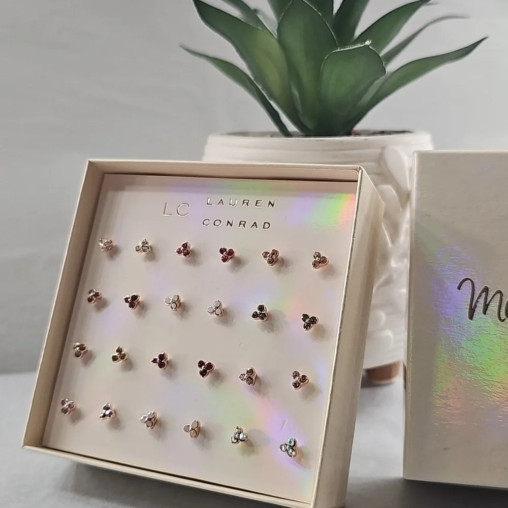 LC Lauren Conrad 12 Stud Iridescent Earring Boxed Set